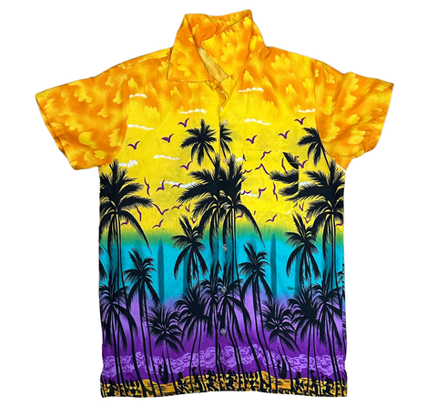 V-01 Small Hawaiian Palms Sunset Shirt