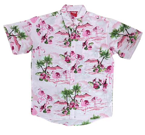 V-01 Small Hawaiian Pink Floral Shirt
