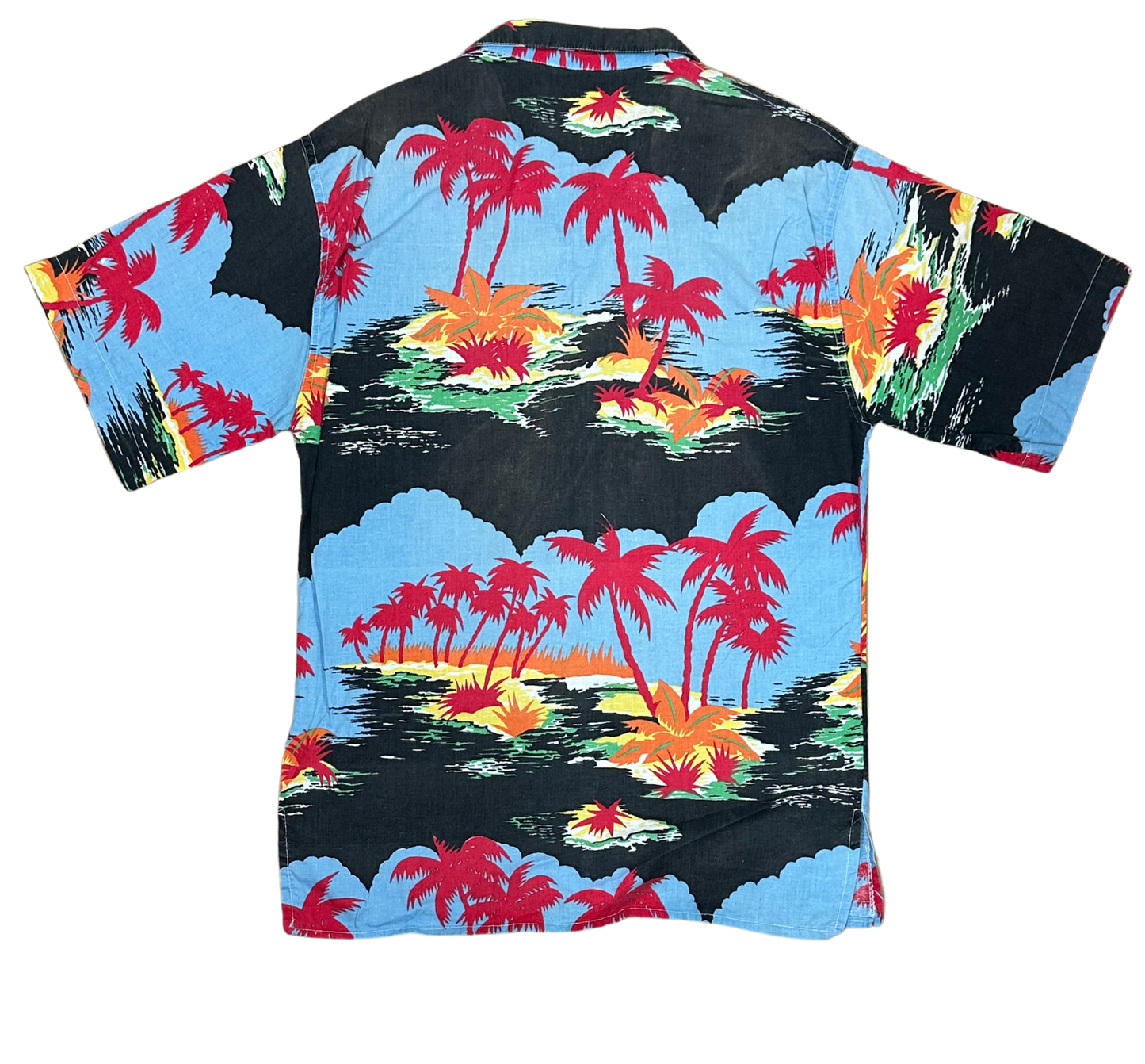 V-02 Medium Hawaiian Blue Floral Shirt