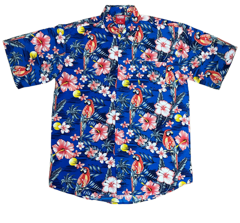 V-02 Medium Hawaiian Blue Floral Shirt