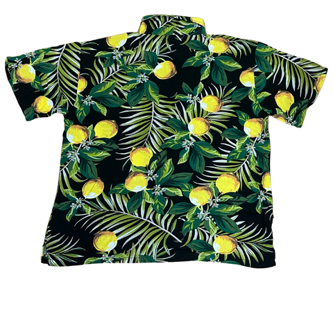 V-01 Small Hawaiian Lemons Black Shirt