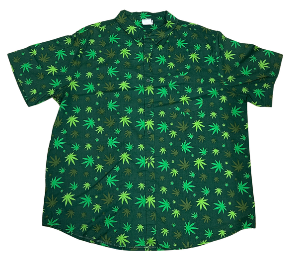 V-04 X Large Hawaiian Green Leaf Shirt