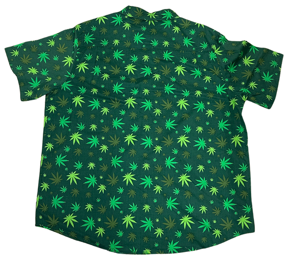V-04 X Large Hawaiian Green Leaf Shirt