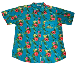 V-04 X Large Hawaiian Turquoise Floral Shirt