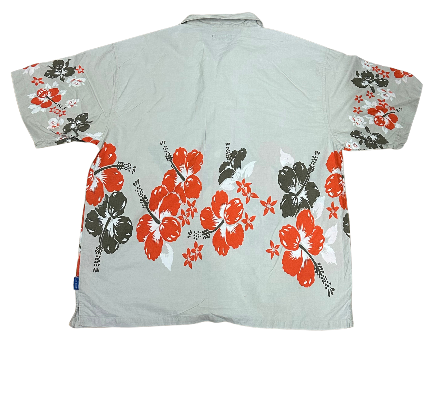 V-04 X Large Hawaiian Light Gray Floral Shirt