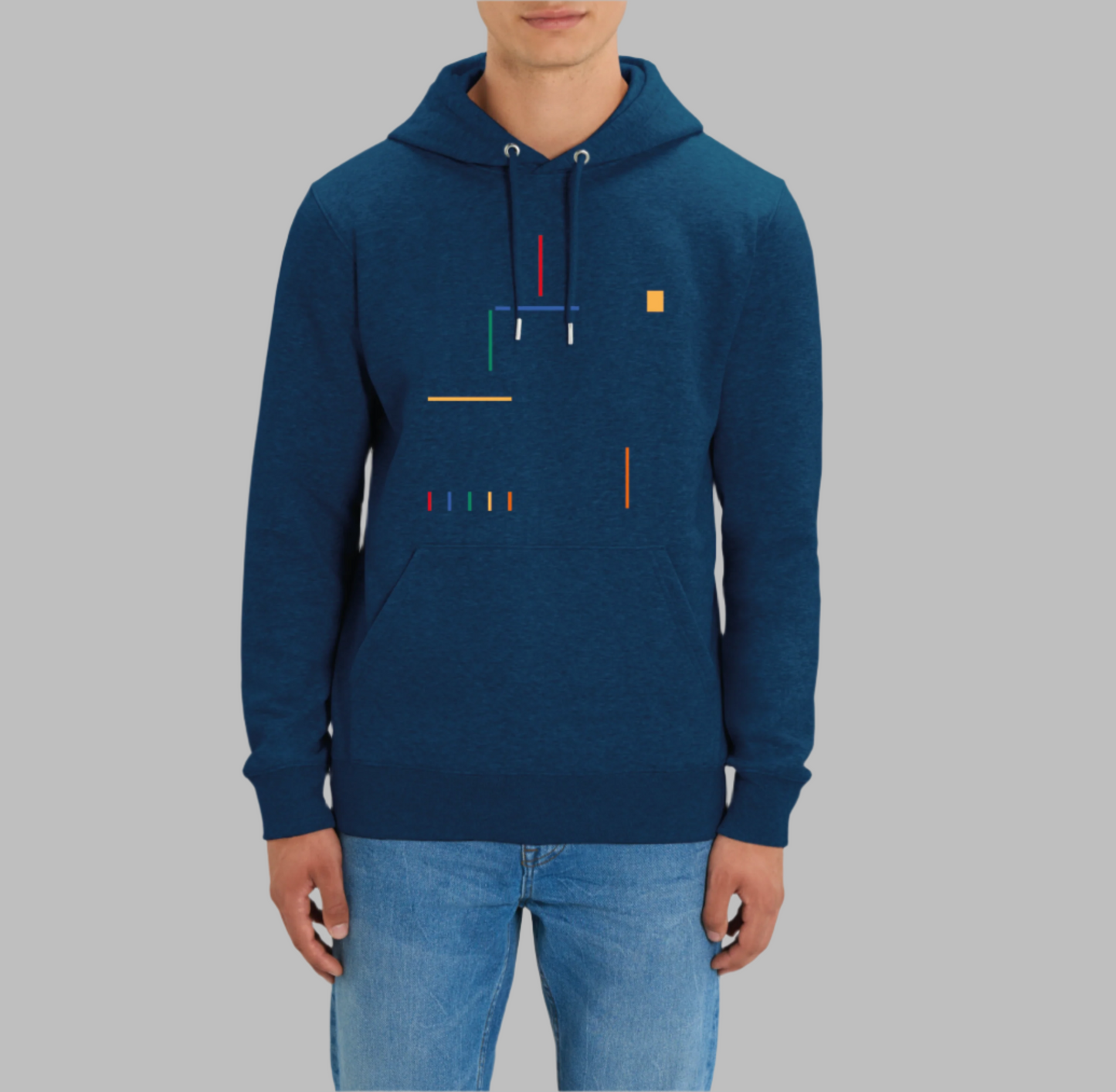 Theory Blue/Black Heather Hoodie