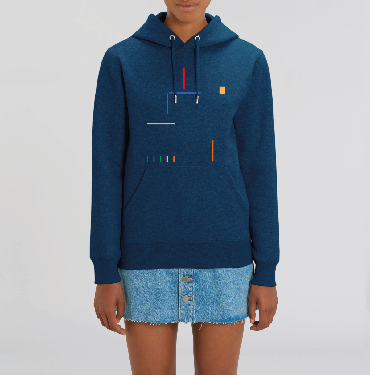 Theory Blue/Black Heather Hoodie