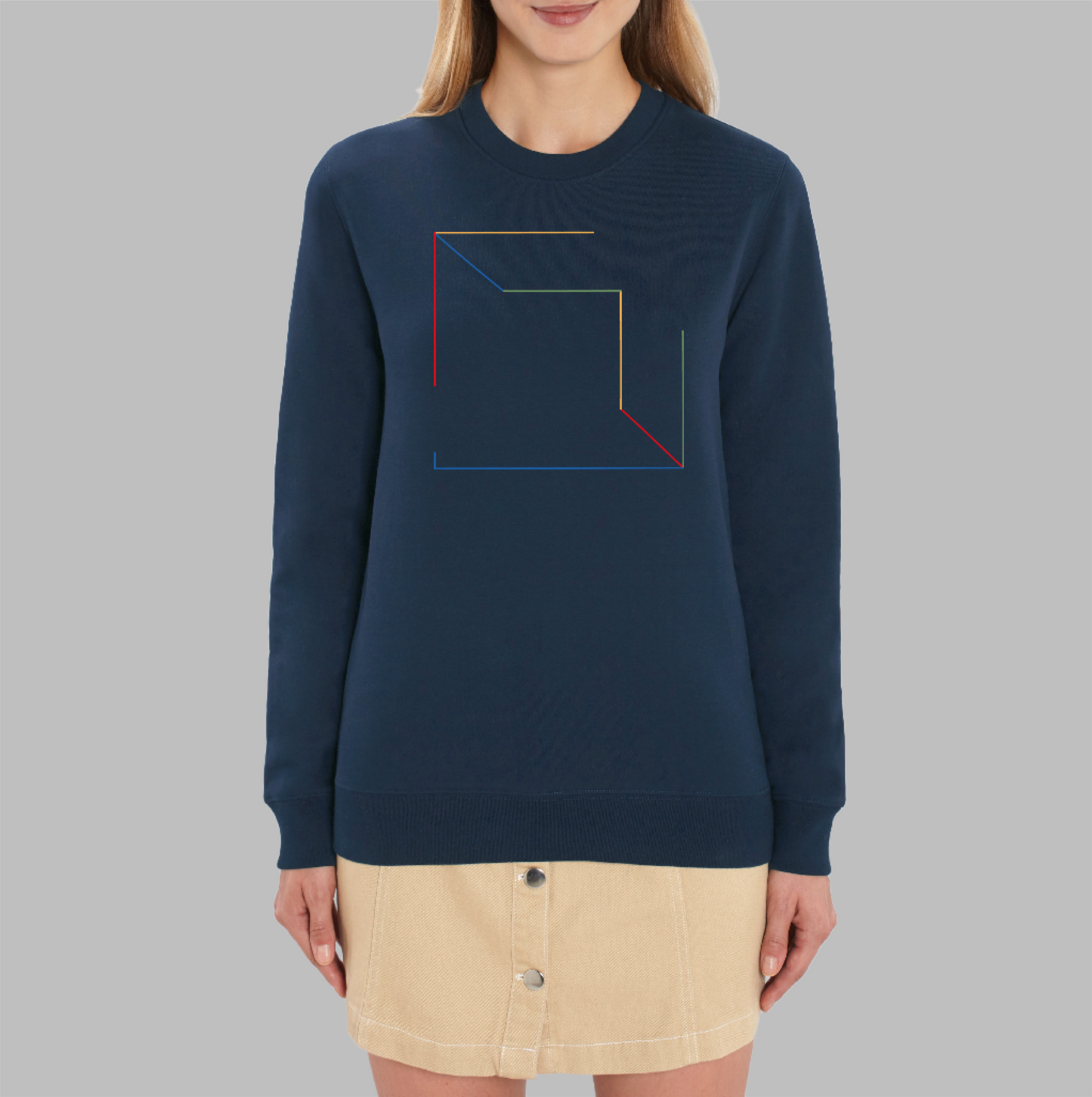 Cubed French Navy Sweatshirt