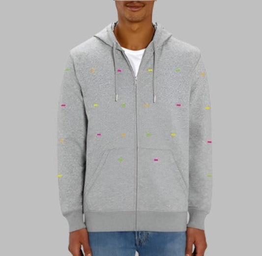 Fluoro Heather Gray Zip Hoodie