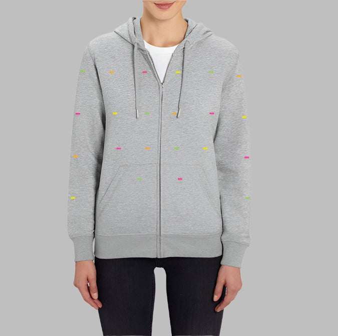 Fluoro Heather Gray Zip Hoodie